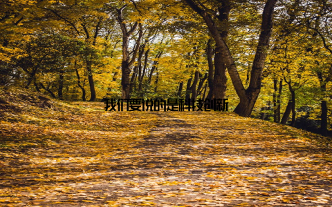 我们要说的是科技创新