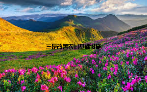 三是改善农村基础设施