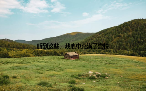 听到这些, 我心中充满了喜悦
