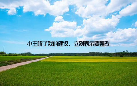 小王听了我的建议, 立刻表示要整改