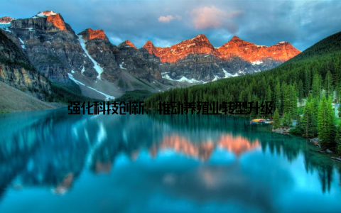 强化科技创新, 推动养殖业转型升级