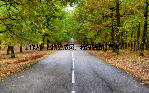 作为一名协会成员, 我深感责任重大