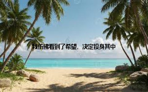 我仿佛看到了希望, 决定投身其中