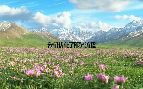 我们优化了服务流程