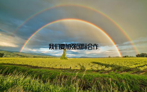 我们要加强国际合作
