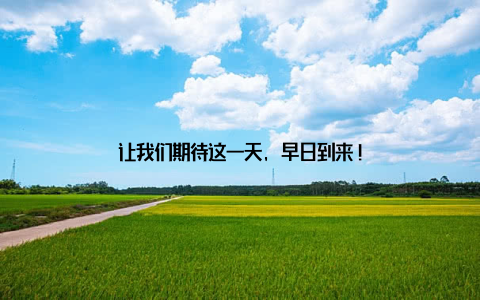 让我们期待这一天, 早日到来!