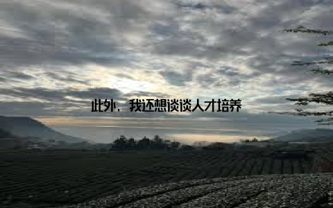 此外, 我还想谈谈人才培养