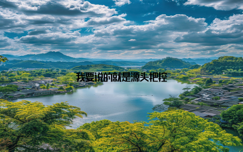 我要说的就是源头把控