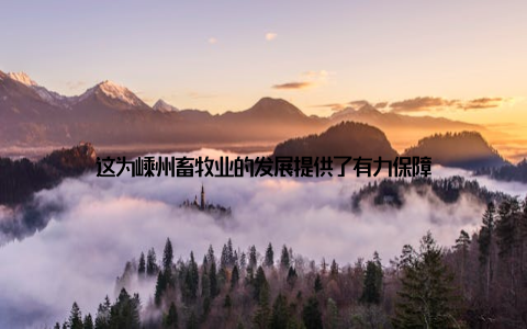 这为嵊州畜牧业的发展提供了有力保障