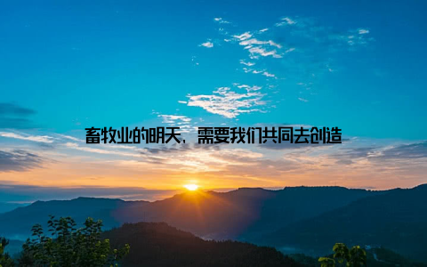畜牧业的明天, 需要我们共同去创造