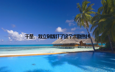于是, 我立刻拨打了这个求助热线