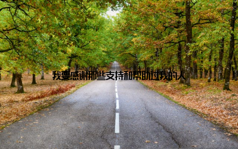 我要感谢那些支持和帮助过我的人