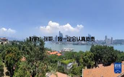 好的, 张哥, 我一定会认真负责