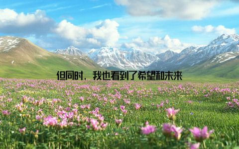 但同时, 我也看到了希望和未来
