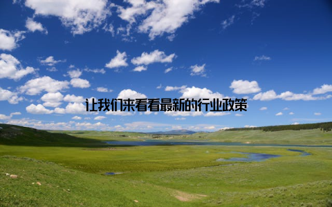 让我们来看看最新的行业政策