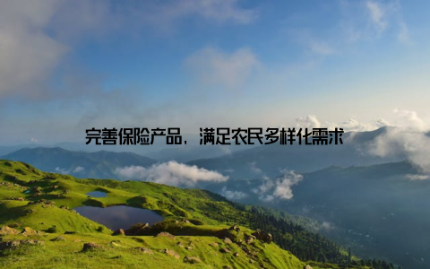 完善保险产品, 满足农民多样化需求
