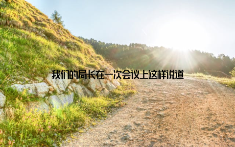 我们的局长在一次会议上这样说道