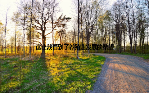 这让我看到了养殖业发展的希望