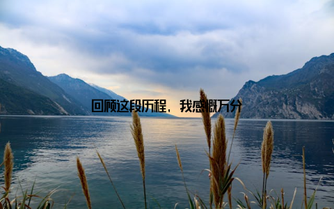 回顾这段历程, 我感慨万分