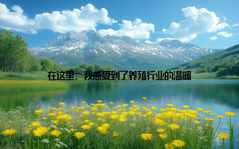 在这里, 我感受到了养殖行业的温暖