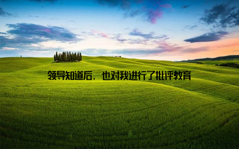 领导知道后, 也对我进行了批评教育