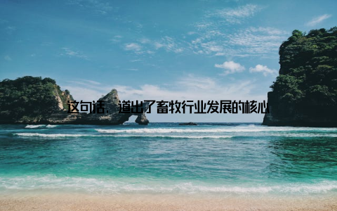 这句话, 道出了畜牧行业发展的核心