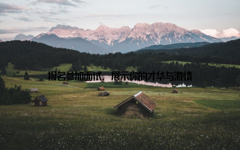 报名参加面试, 展示你的才华与激情