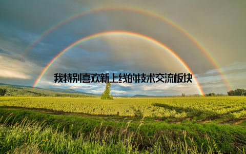 我特别喜欢新上线的技术交流板块